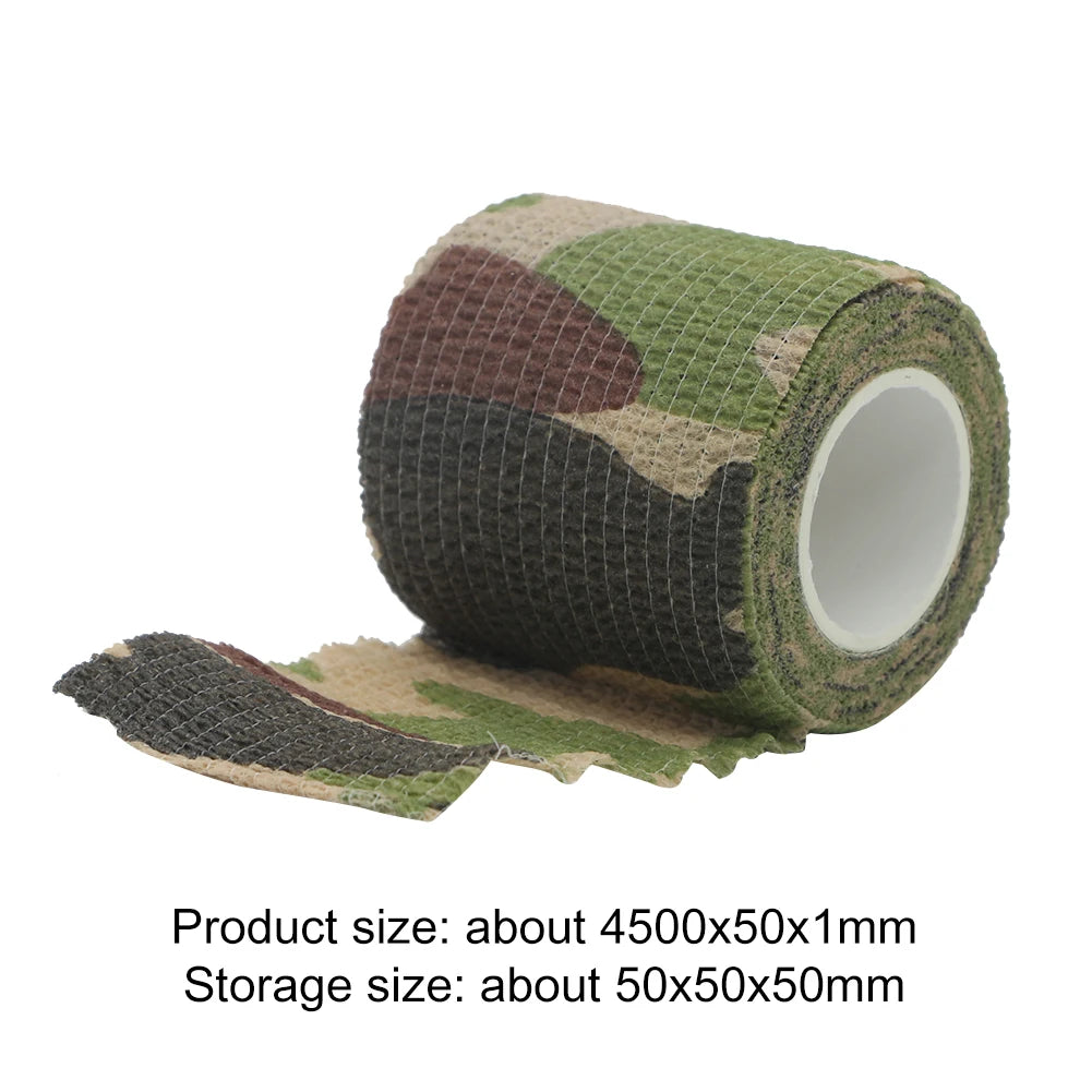 4.5mx5cm Camouflage Adhesive Elastic Bandage Reusable Camping Hunting Camera Binoculars Water Bottle Disguise Wrap Bandage