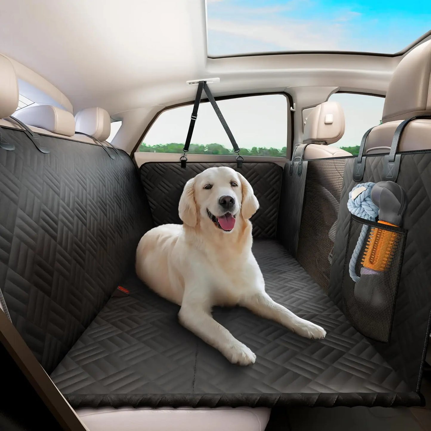 NONECN Rear Seat Dog Hammock Cover For Cars And SUVs