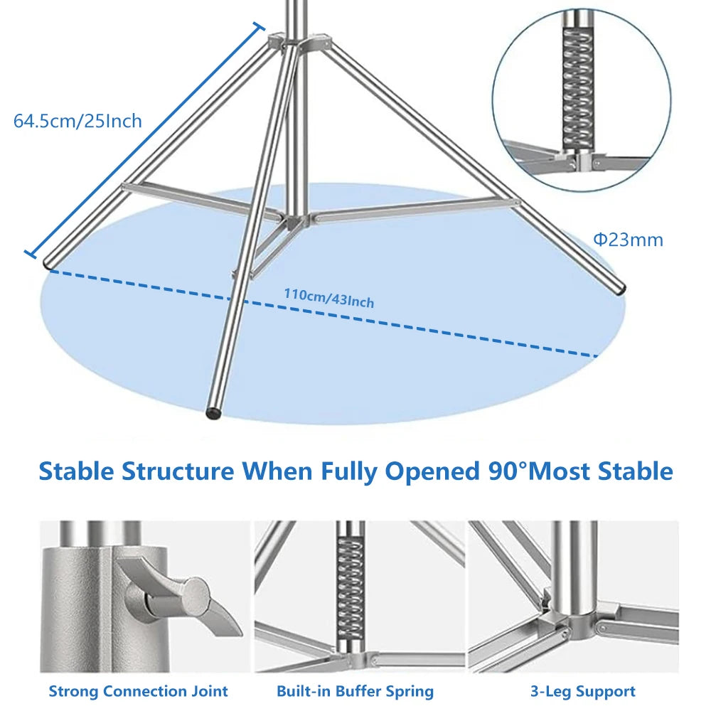 SH Stainless Steel Tripod Light Stand for Ring Light Softbox