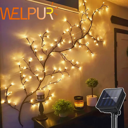 WELPUR Outdoor Solar String Lights Tree And Vine Lamp 96LED