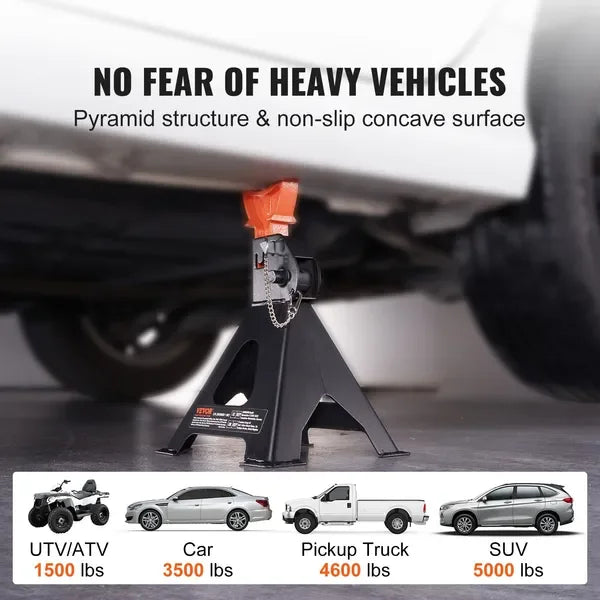 VEVOR Jack Stands, 3 Ton (6,000 lbs) Capacity Car Jack Stands Double Locking, 10.8-16.3 inch Adjustable Height, for lifting SUV,