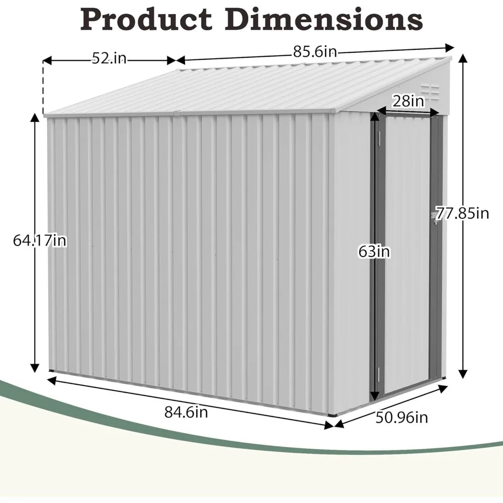 Lean To Storage Shed Outdoor Metal Tool Cabinet Lockable