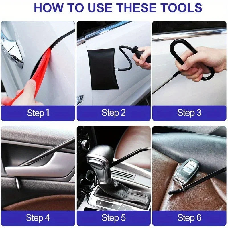 Car Wedge Pump 18Pcs Door Repair Tool Kit With Long Reach Grabber