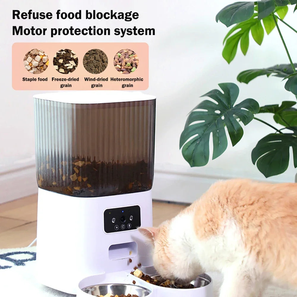 Smart Pet Feeder With Camera And WiFi Dispenser For Cats
