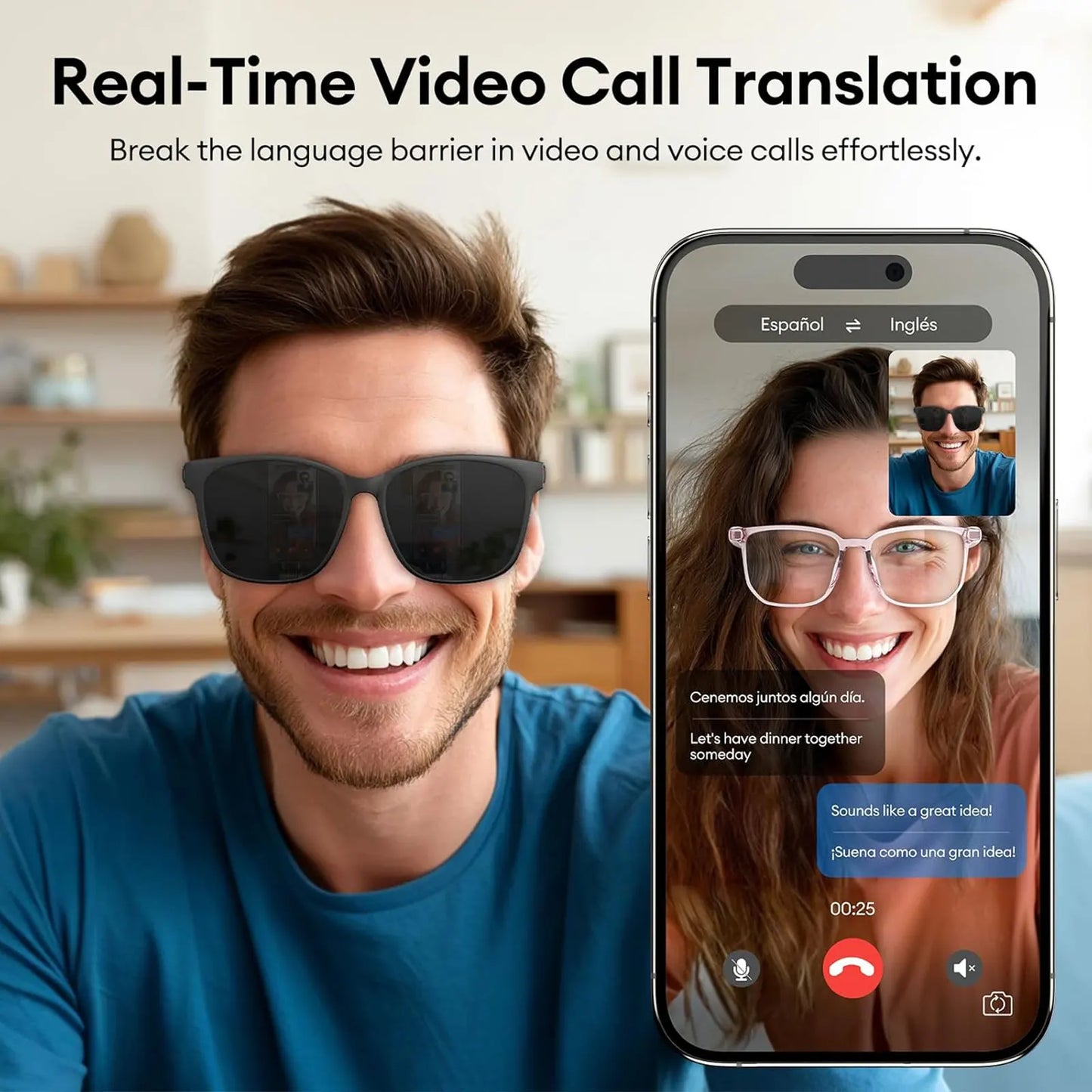 Giinova Smart AI Translation Glasses With Real Time Language Translation