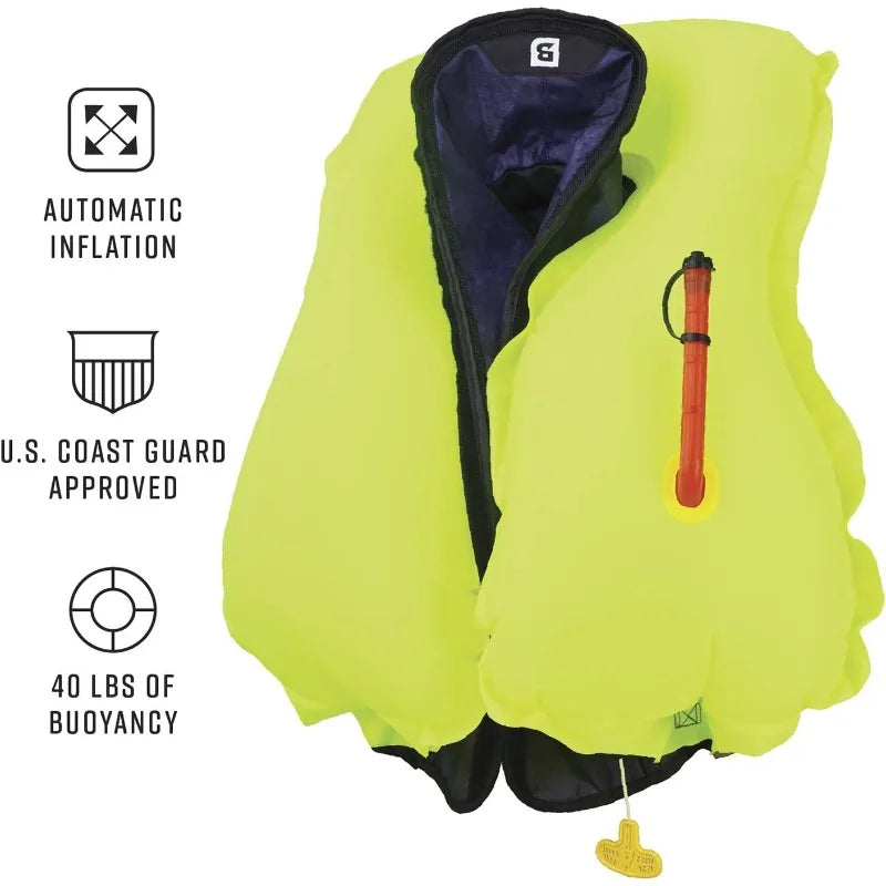 YTYIN Bluestorm Atmos 40 Automatic/Manual PFD Life Jacket USCG Approved