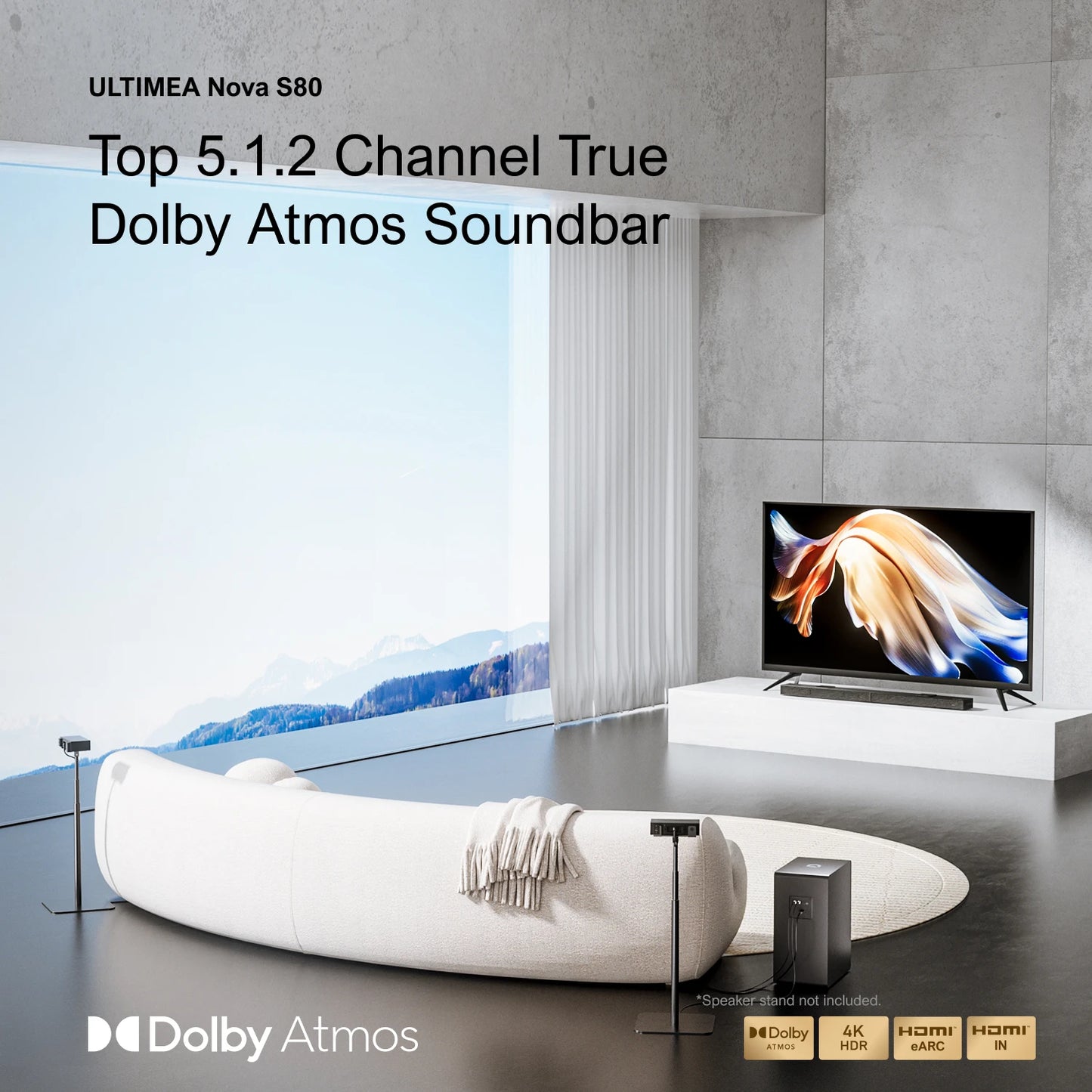 ULTIMEA 5.1.2 Dolby Atmos Soundbar with 4K HDR Passthrough