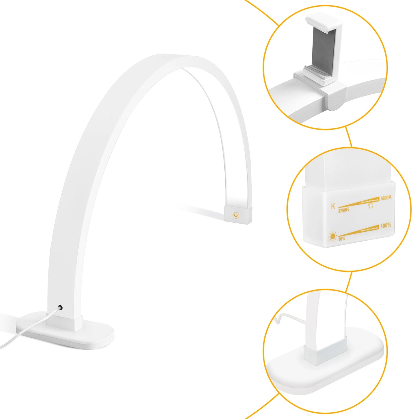 Fosoto Y10 40W LED Half Moon Desk Lamp For Nails And Eyelash Extensions