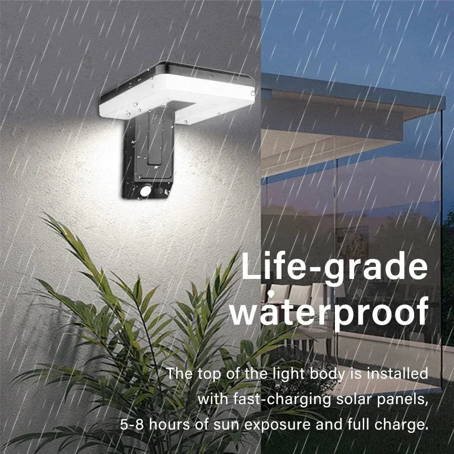Solar Outdoor Wall Lights With Motion Sensor LED 120 Degree Wide Angle
