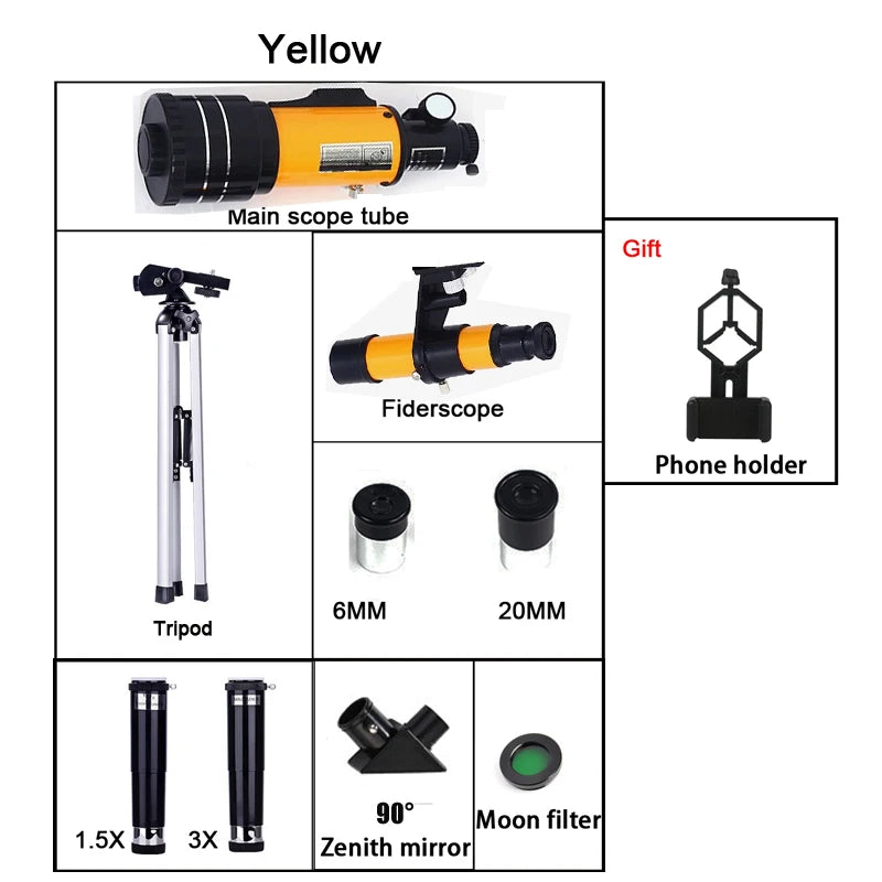 Borwolf 150x Monocular Astronomical Telescope F30070 HD Night Vision