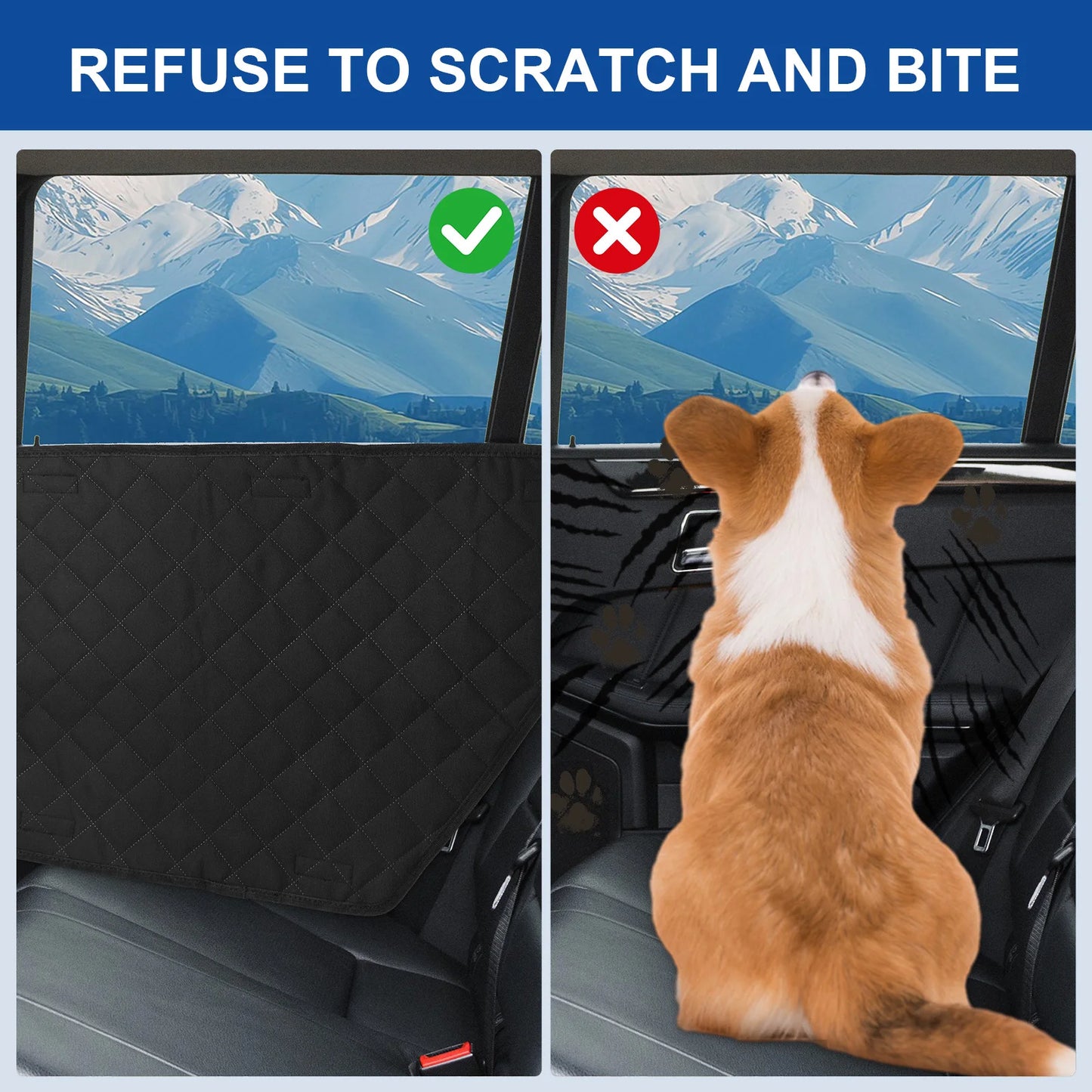 Nylon Waterproof Car Door Cover For Pets 2 Pack Anti Scratch Interior Protector