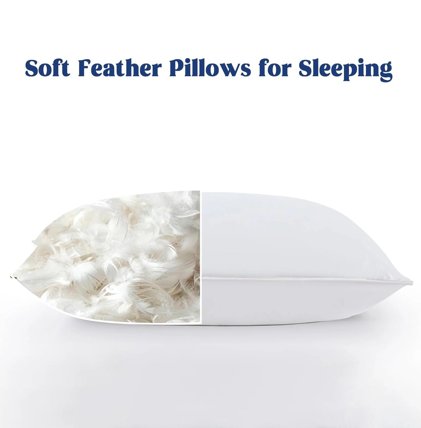 WQSPRINGCN Goose Down Pillows Luxury Soft Cotton Cover Hotel Collection