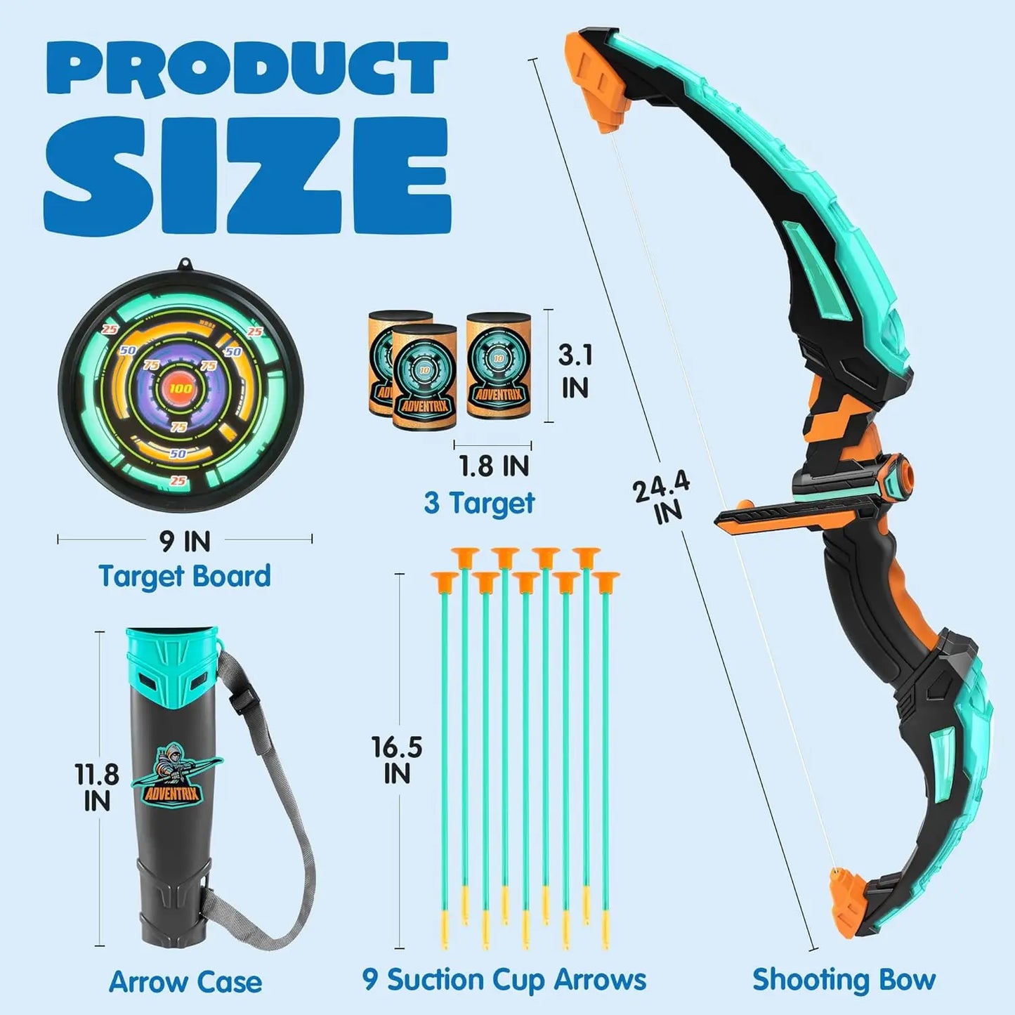 Joyfy Kids Bow and Arrow Set LED Light Archery Toy