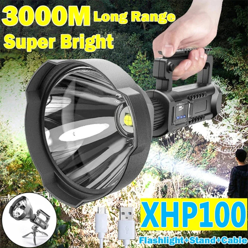 Skywolfeye USB Rechargeable LED Flashlight High Power Spotlight