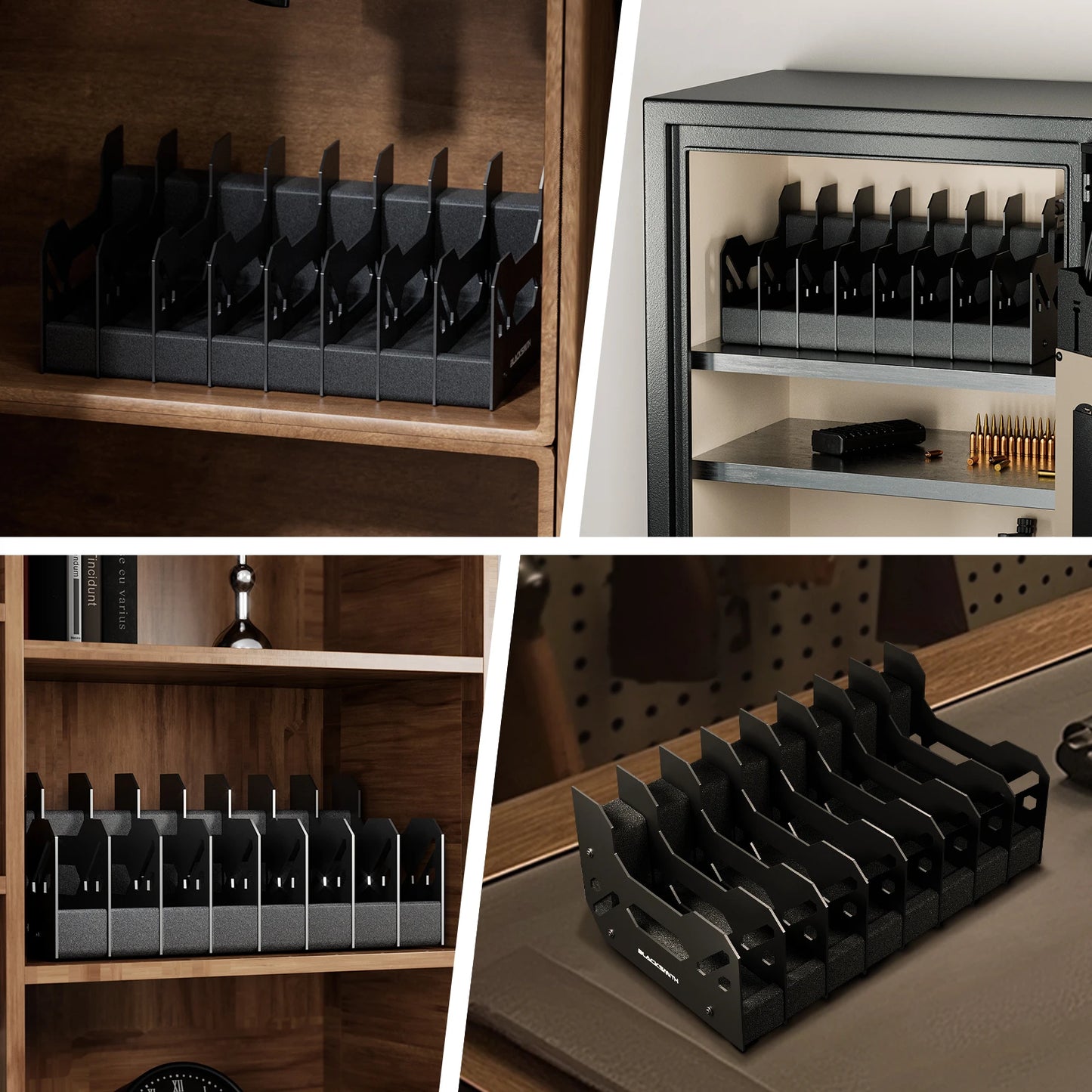 Handgun Holder Gun Rack for 4/5/6 Slots Space Saving Stand