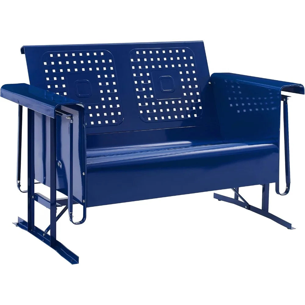 Retro Metal Outdoor Loveseat Glider for Patio