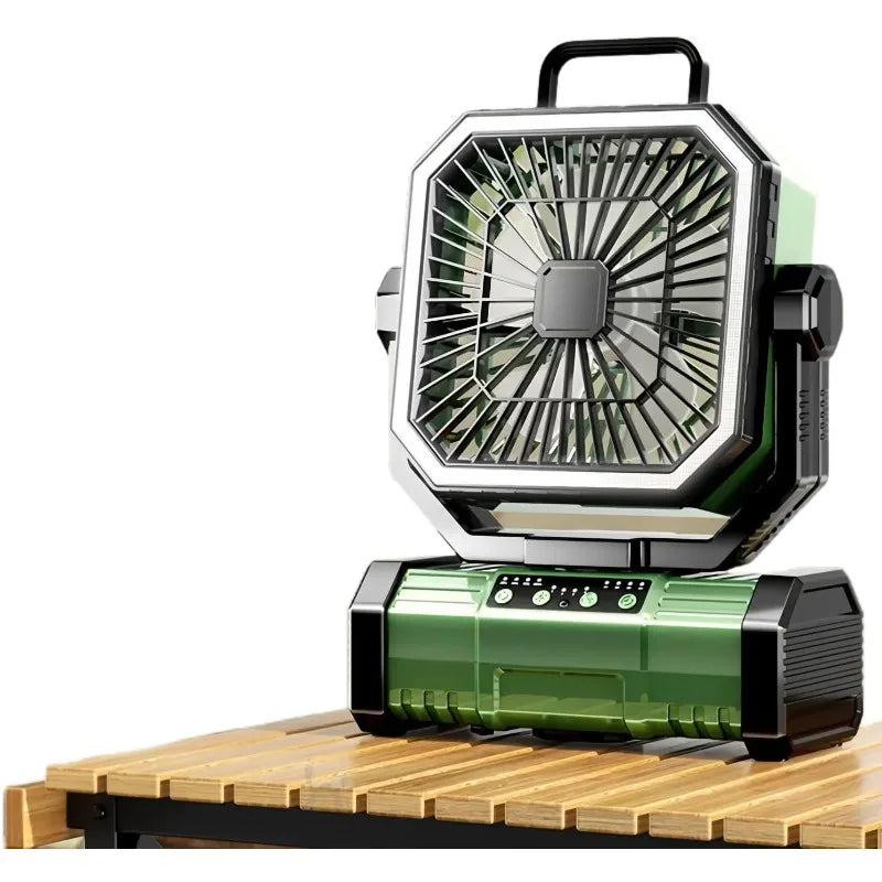 Camping Fan With LED Lantern 20000mAh Portable Oscillating 4 Speeds