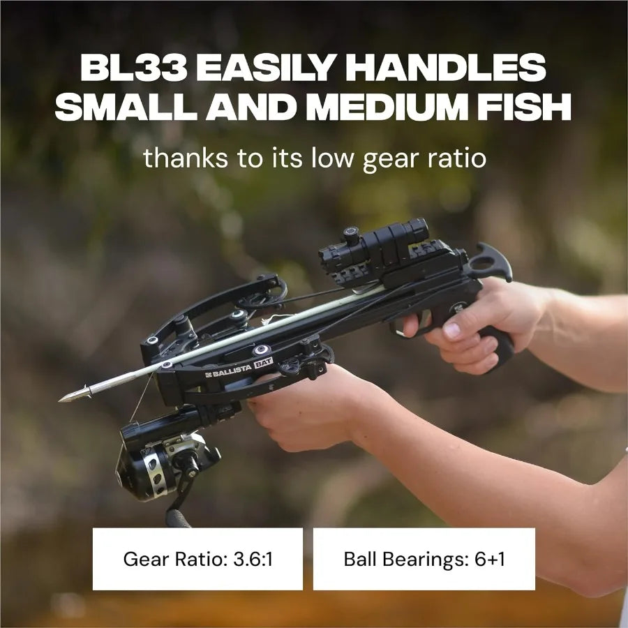 Spincast Bowfishing Reel Stainless Steel Left Right Reversible Handle