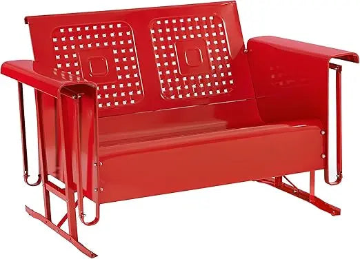 Retro Metal Outdoor Loveseat Glider for Patio