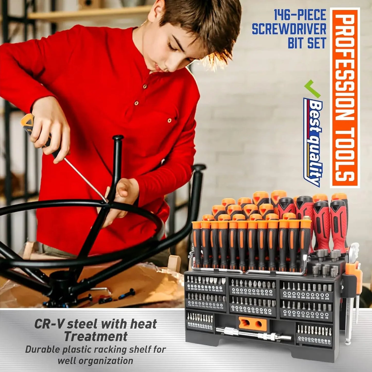 Magnetic Screwdriver Set With Premium Chromium Vanadium Steel Tools