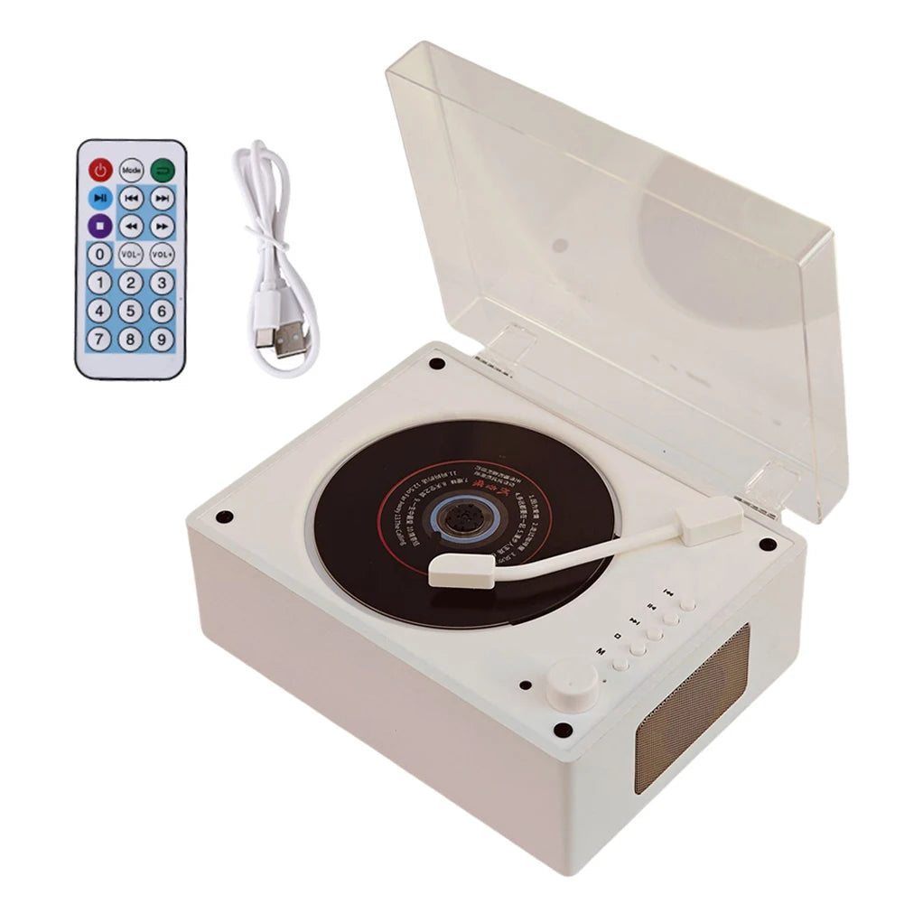 Shunmaii Retro CD Player Desktop Bluetooth 5.0 Speaker USB AUX
