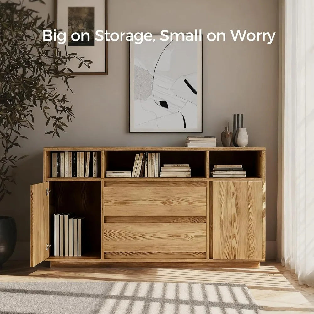 Buffet Sideboard Cabinet With Drawers Modern Wood Storage