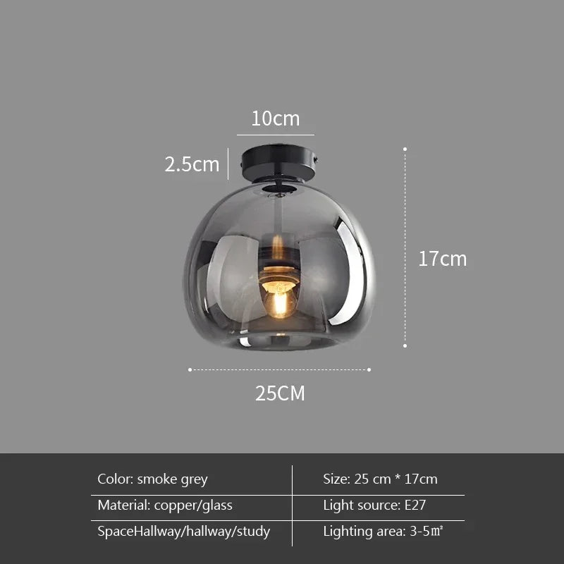 Nordic Modern Glass Ceiling Light E27 Fixture