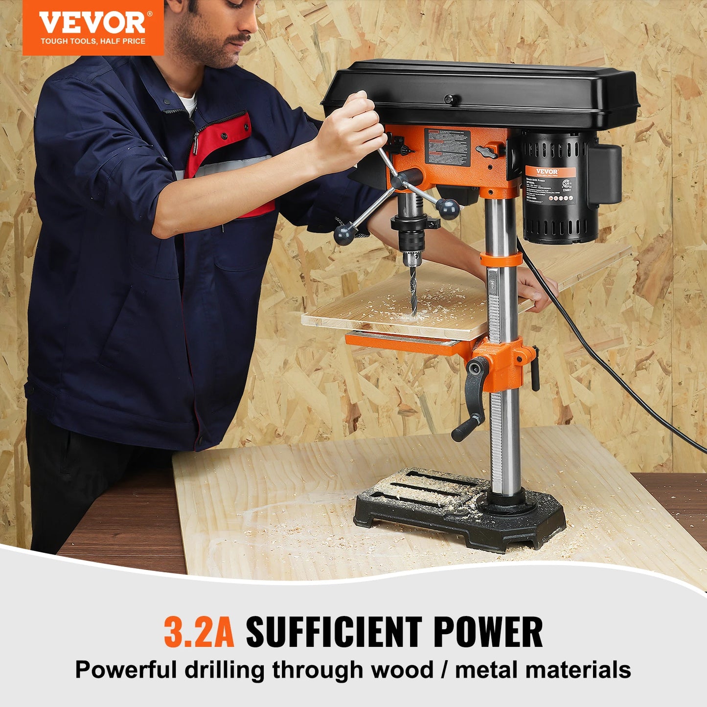 SucceBuy Tabletop Drill Press 3.2 Amp 120V 5 Speed