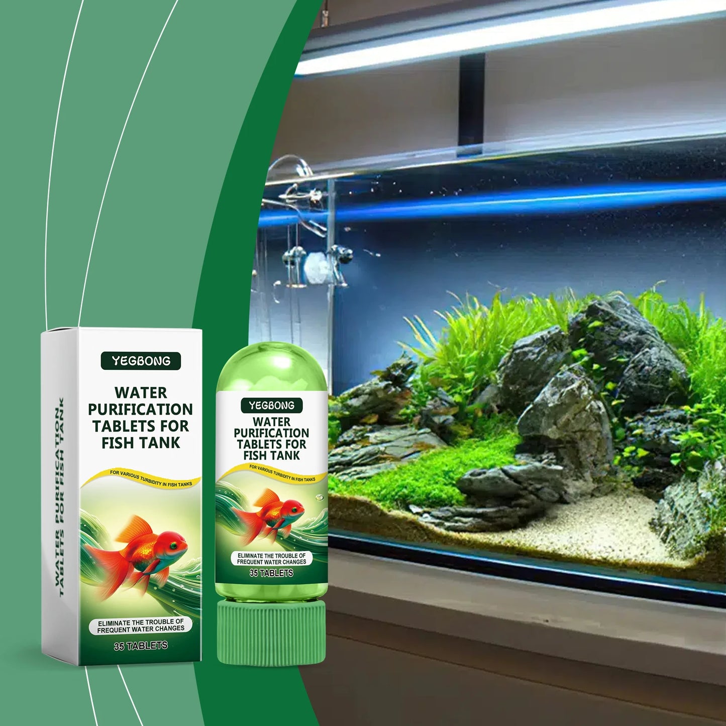 Fish Tank Water Purification Tablets For Clear Algae Free Aquariums