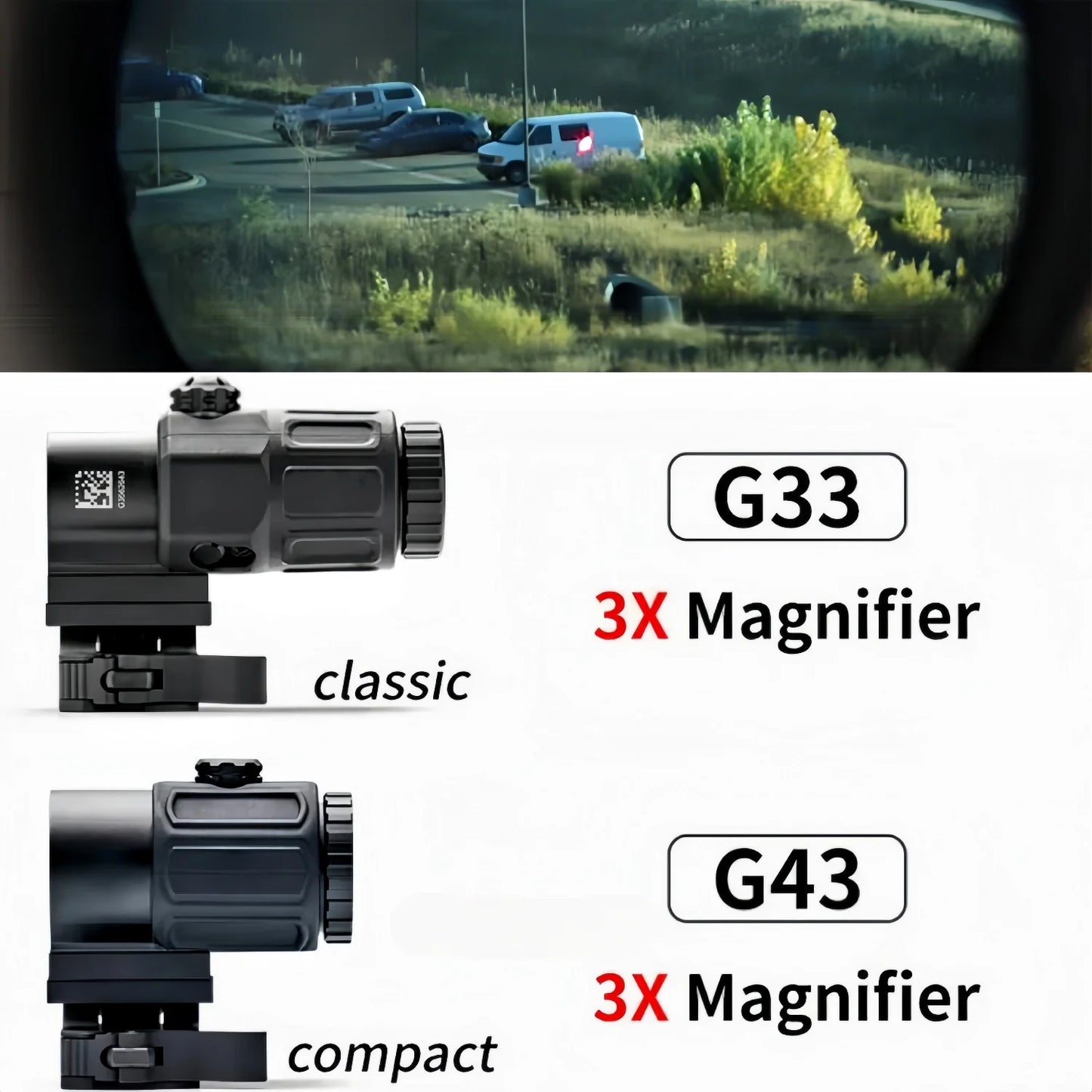 Nabila G33 G43 G45 Tactical Magnifier Scope For Airsoft