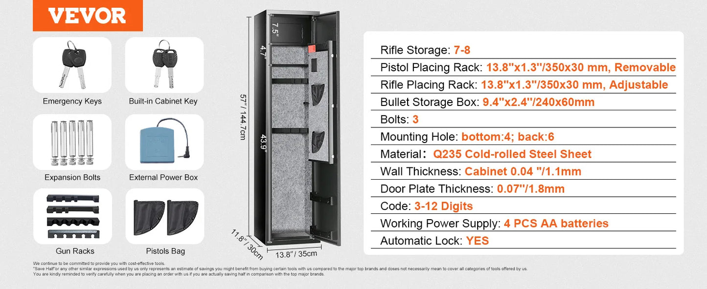 SucceBuy Gun Safe With Digital Keypad And Removable Shelf