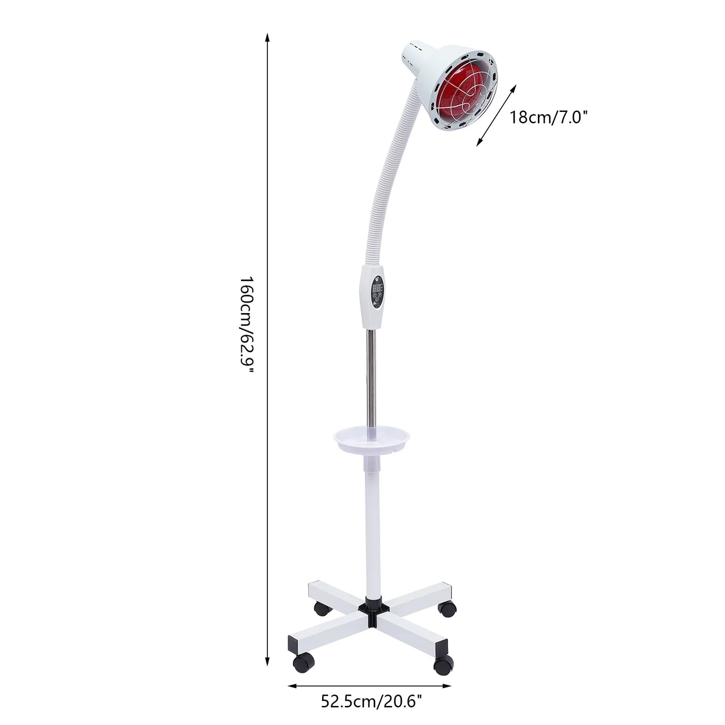 Bymaocar 275W Infrared Heat Lamp With Flexible Arm 110V
