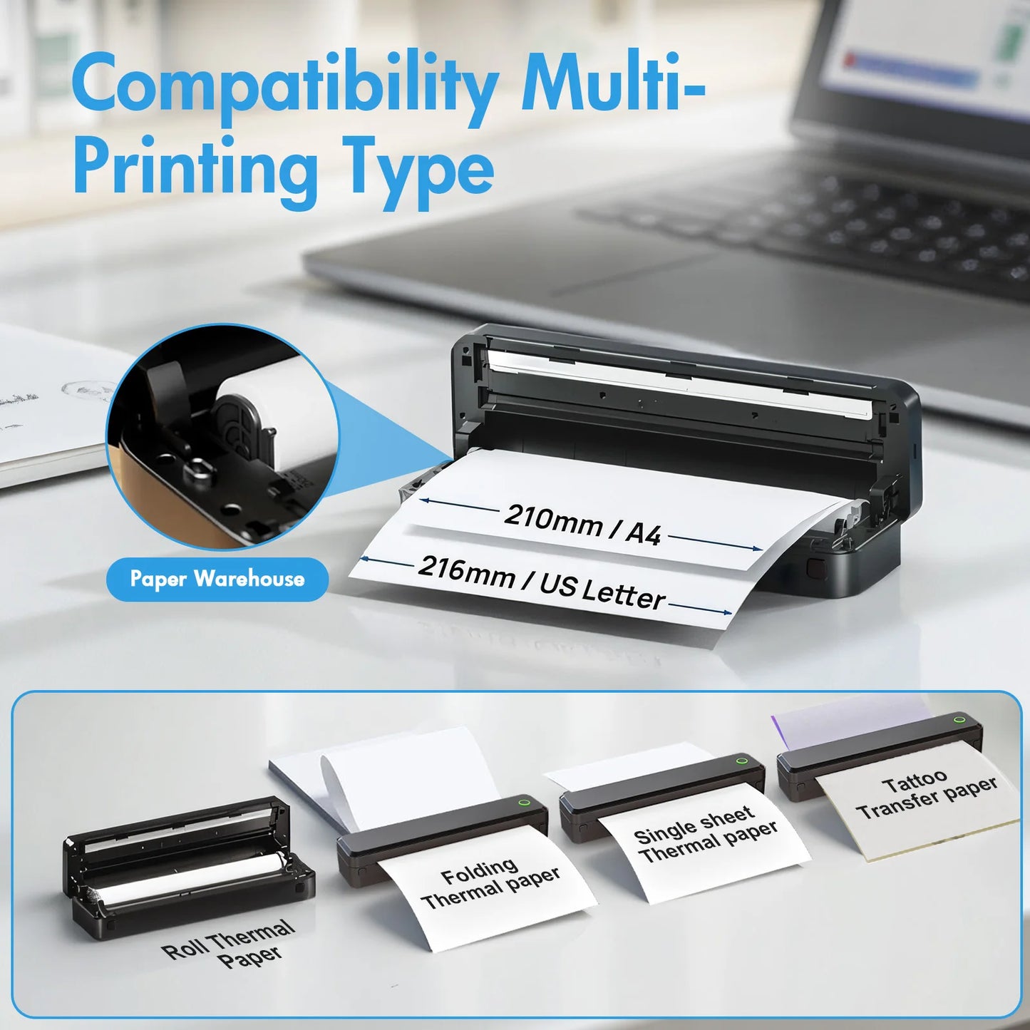 TakeYou Portable Wireless Inkless Thermal Printer Label Maker