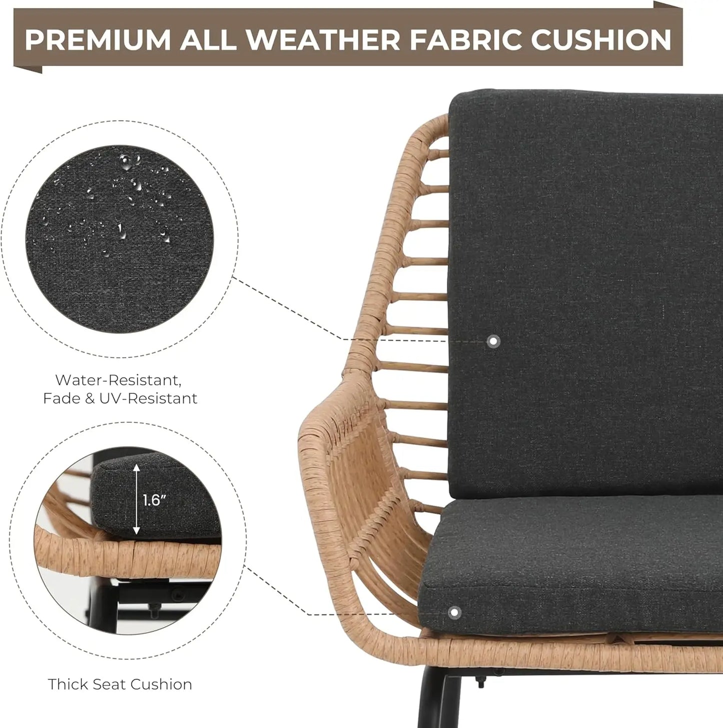 Outdoor Rattan Patio Furniture Set With Cushions And Coffee Table