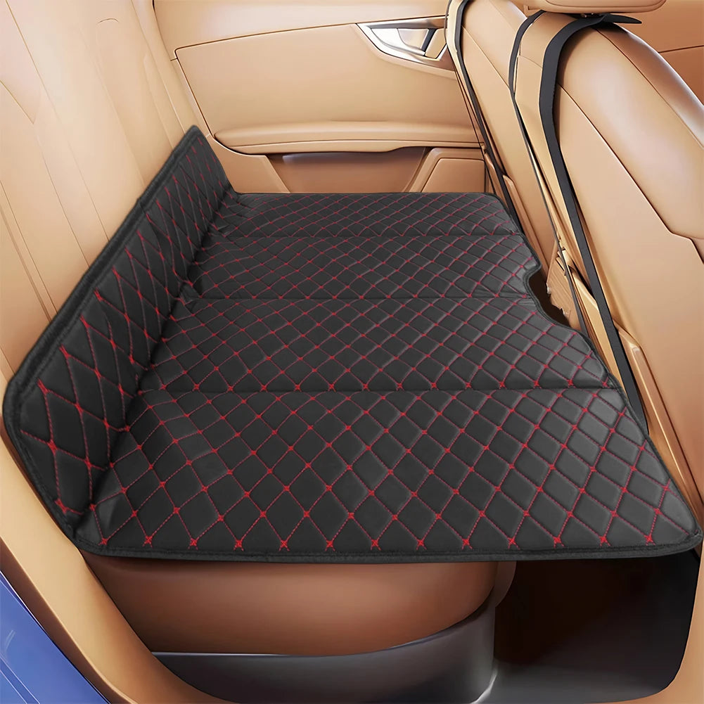 Car Mattress PU Leather Car Back Seat Folding Bed Mattress Non-Inflatable Portable Back Seat Mattress Car Accessories