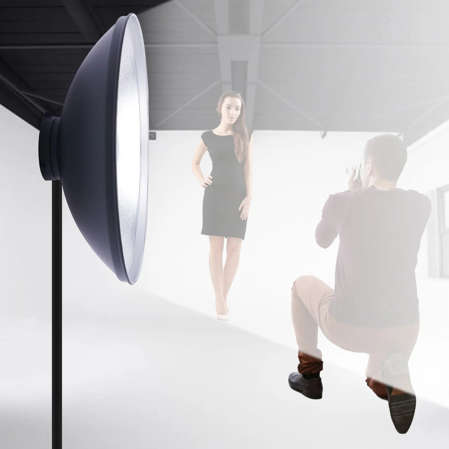 Studio Reflector Beauty Dish Bowens Mount For Strobe Flash