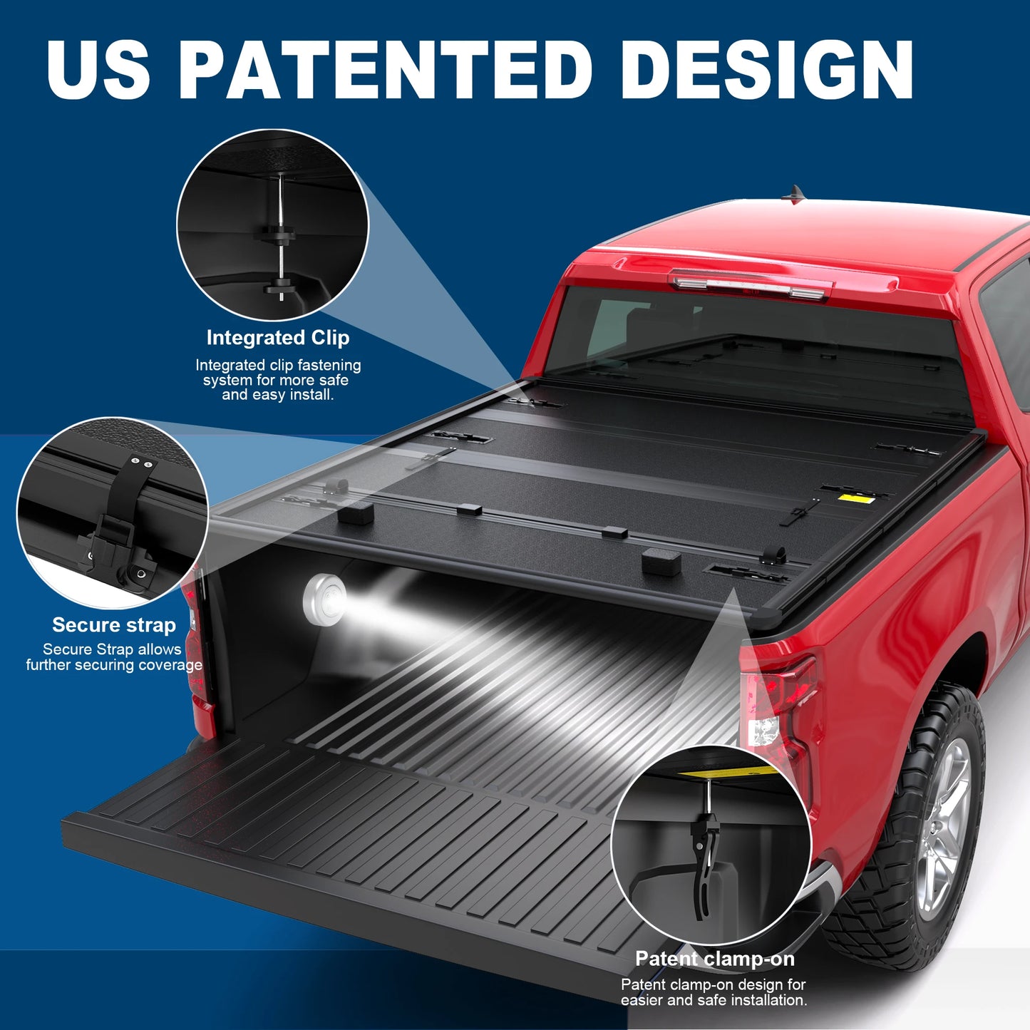 4-Fold FRP Hard Tonneau Cover For Silverado Sierra 2500HD 3500HD