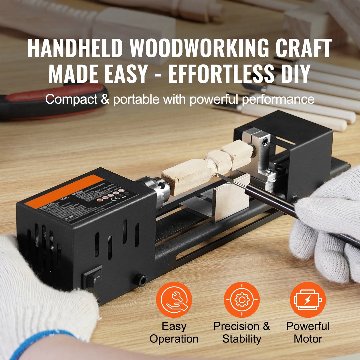 SucceBuy Mini Wood Lathe 7 Speed DIY Woodworking Rotary Tool
