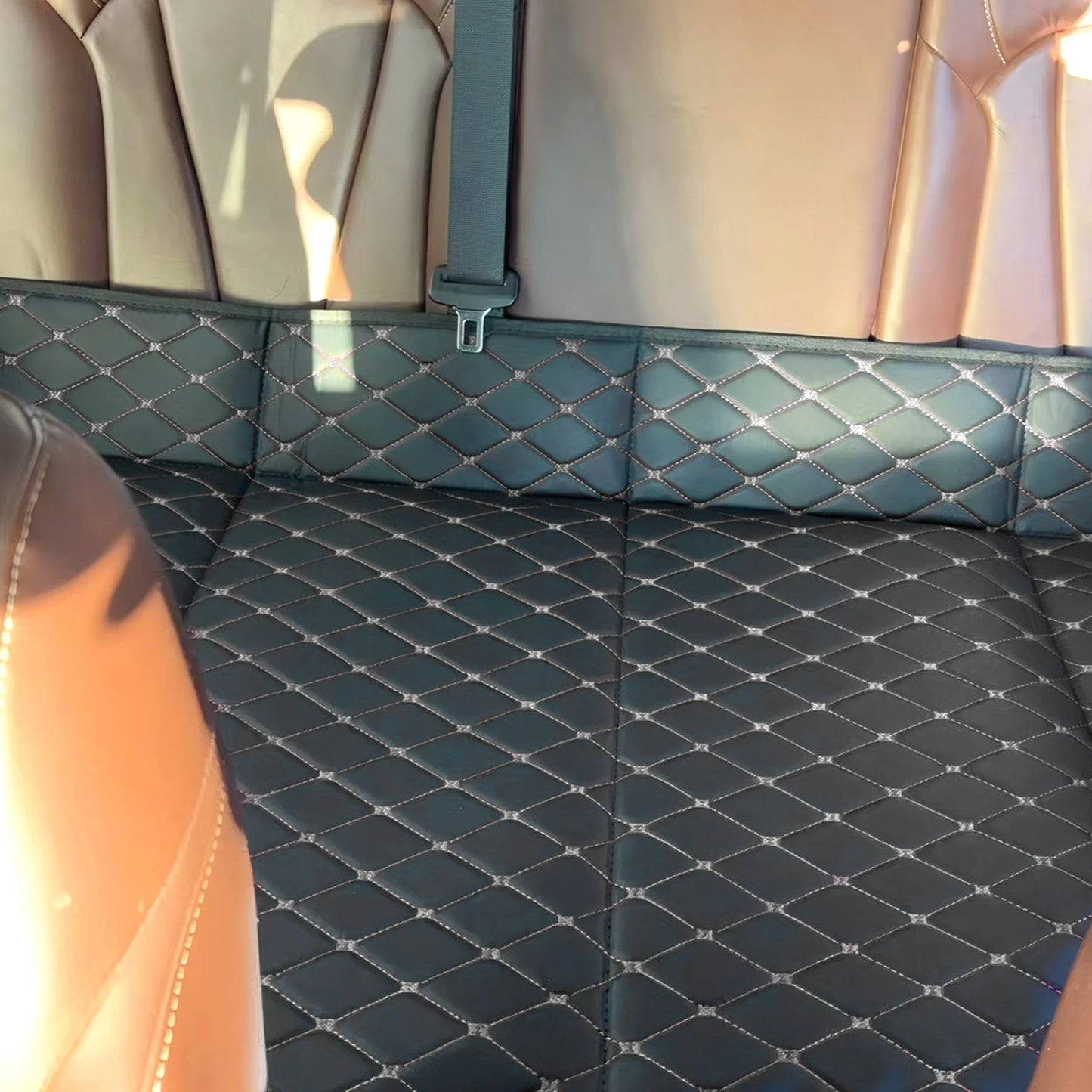 VODOO Foldable PU Leather Back Seat Extender Holds 661 Lbs