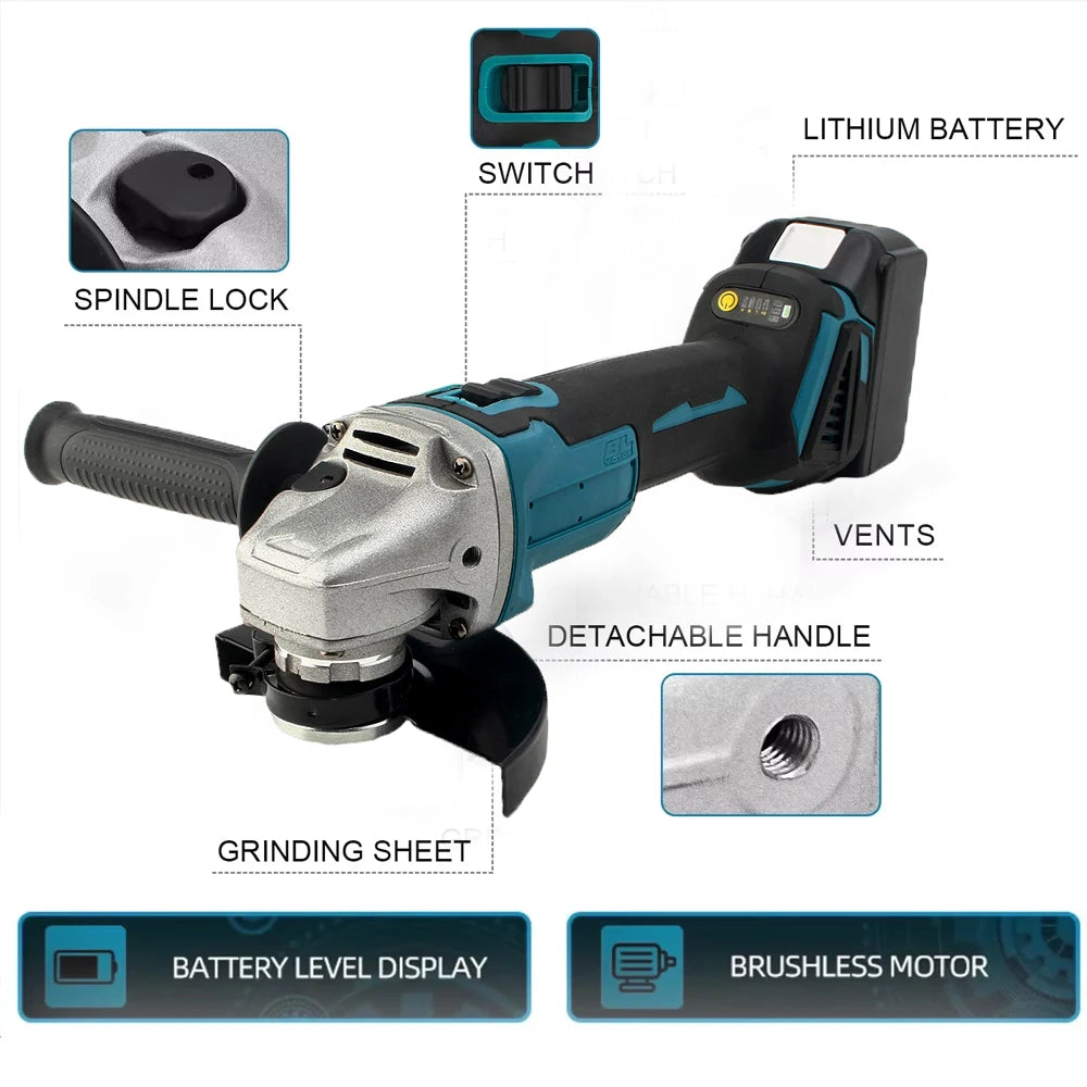 Magnitt Brushless Cordless Angle Grinder 18V Power Tool