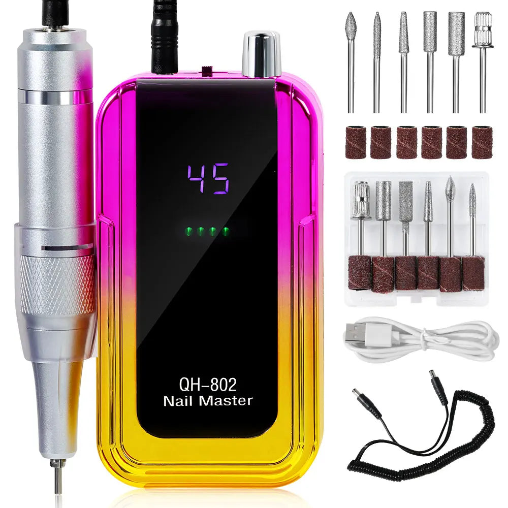 Rechargeable Portable Electric Nail Drill Kit For Polishing And Removing