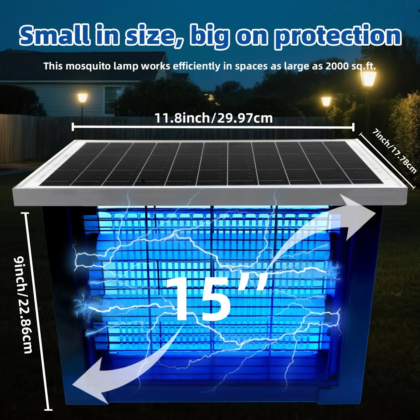 Solar Bug Zapper Outdoor Portable Rechargeable Mosquito Killer