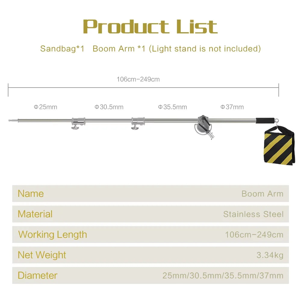 SH Stainless Steel Tripod Light Stand for Ring Light Softbox