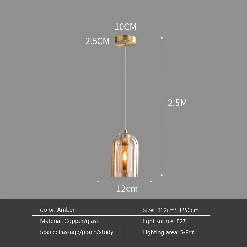 Nordic Modern Glass Ceiling Light E27 Fixture