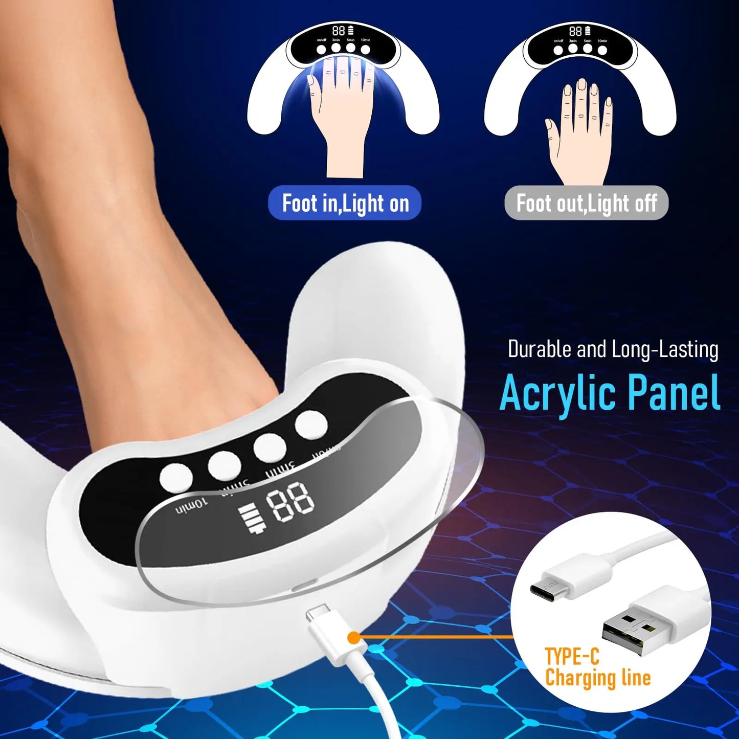 KTS 45W Nail Fungus Treatment With 30 LEDs 470nm 905nm