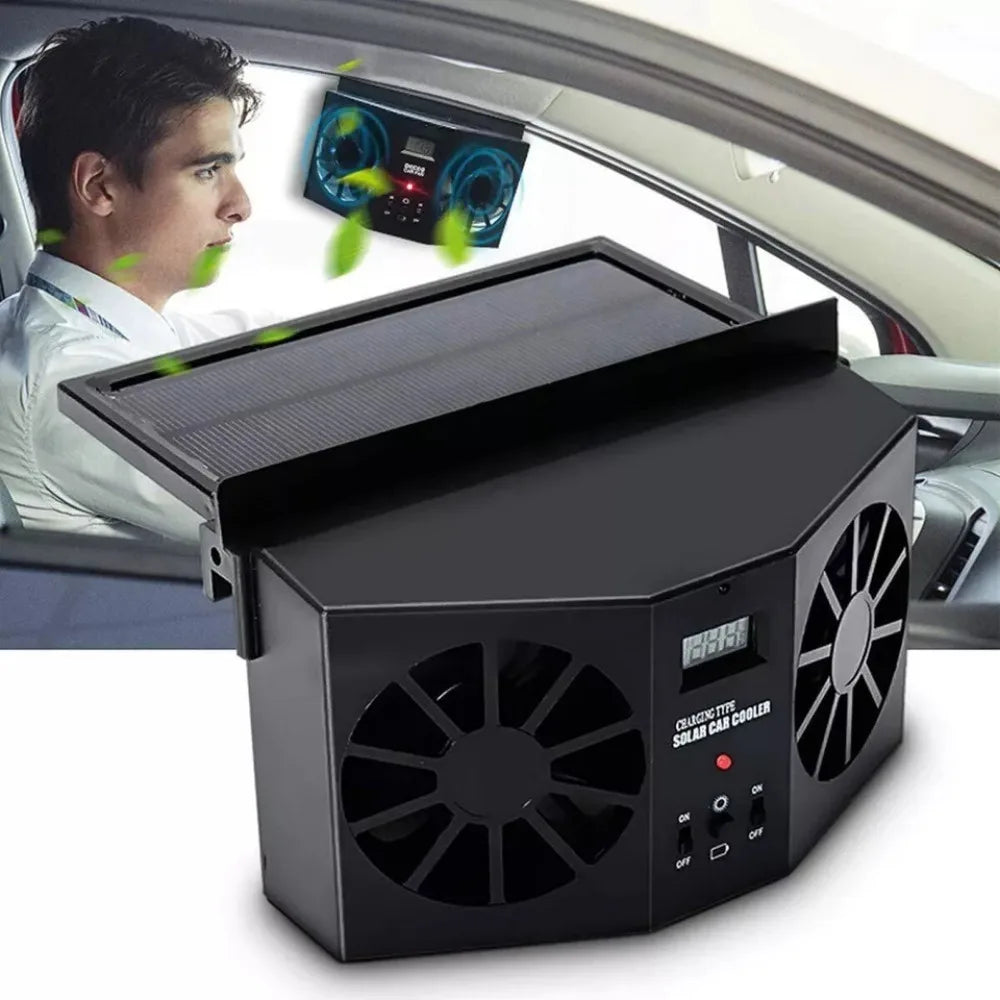 Solar Powered Car Cooling Fan For Auto Window Ventilation