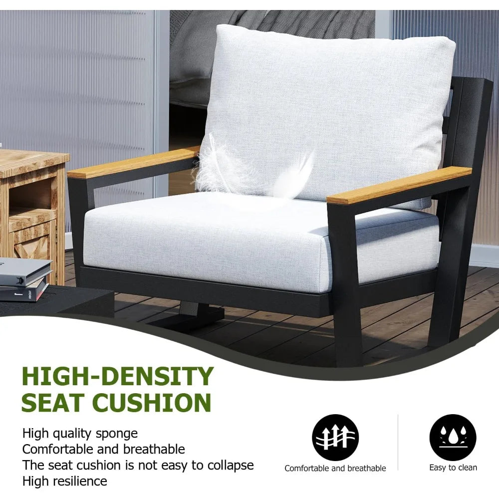 Aluminum Outdoor Patio Conversation Set With Table