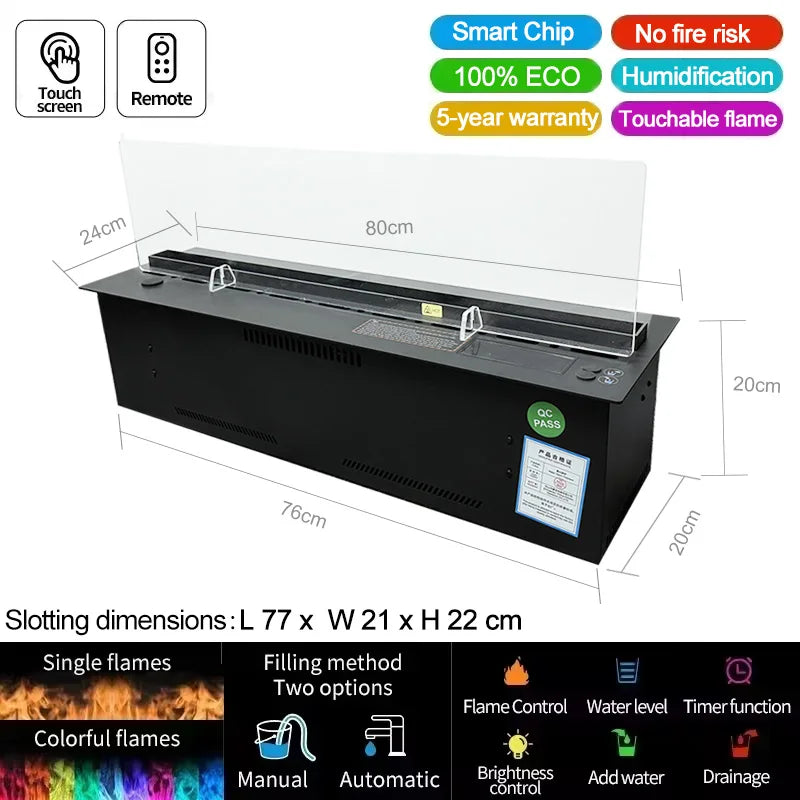 AFLYEVER Intelligent Water Replenishment 3D Atomization Fireplace