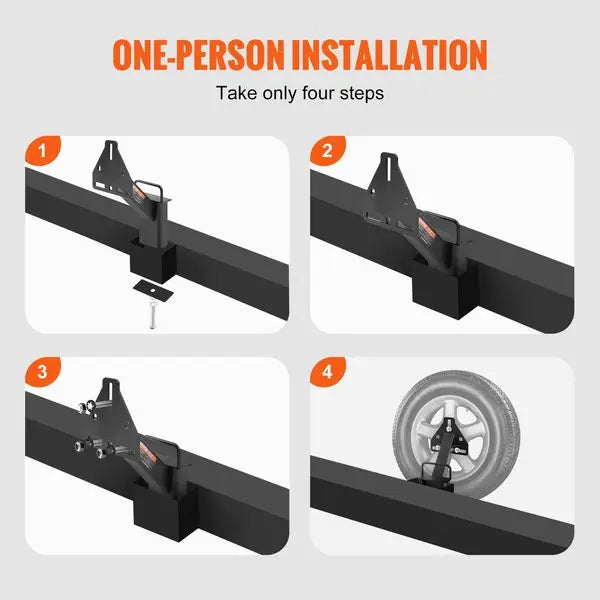 VEVOR Spare Tire Carrier, Trailer Spare Tire Mount, 160 lbs Capacity, Utility Trailer Accessories Fits Most 4 & 5 & 6 &a