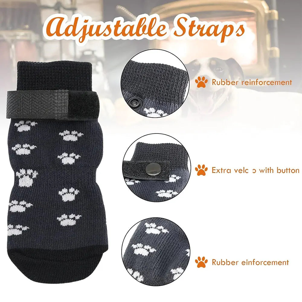 4 Pack Anti Slip Dog Socks For Paw Protection Floor